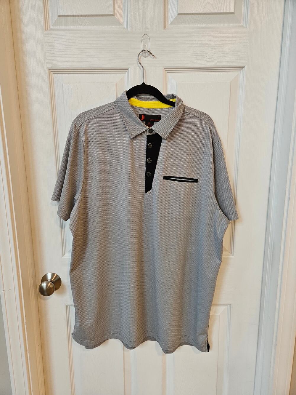 Jamie Sadock Men’s XL Golf Polo Shirt Gray Black Stretch Performance Shirt